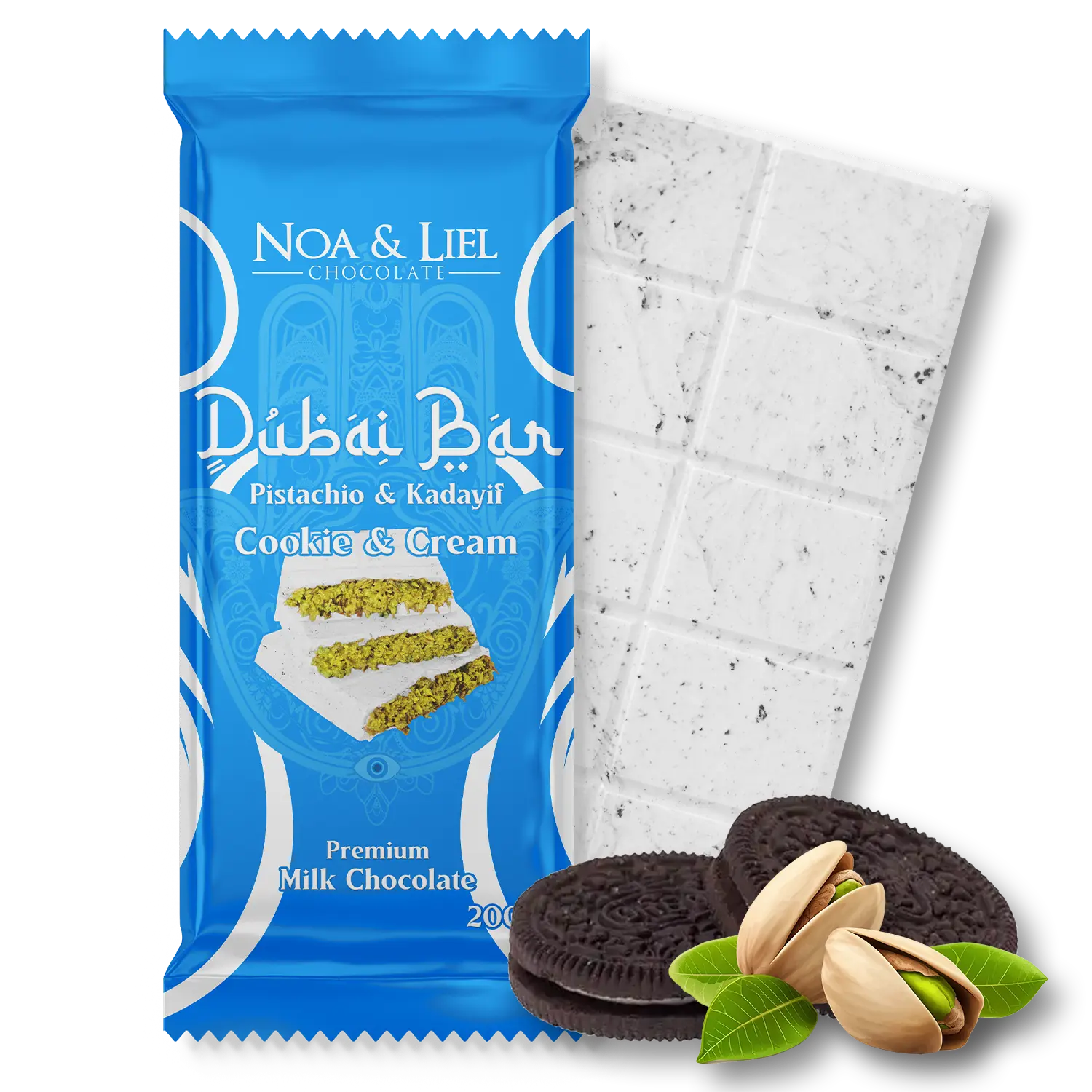 Cookie & Cream white chocolate Dubai Style bar