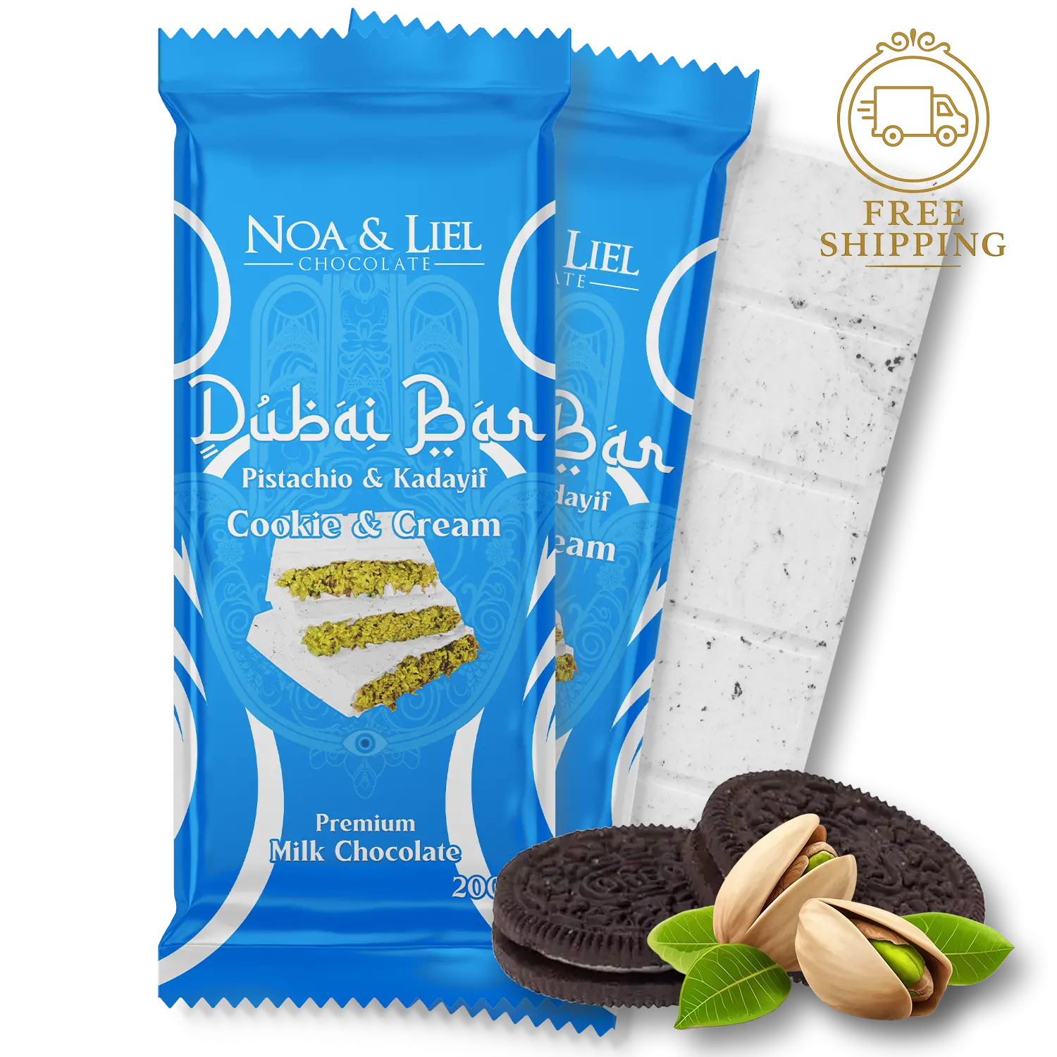 Cookie & Cream white chocolate Dubai Style bar X2